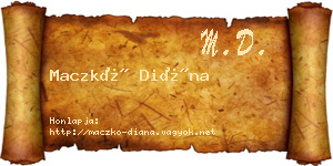 Maczkó Diána névjegykártya